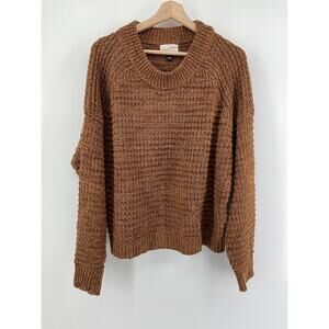 Universal Thread Grey Heavy Knit Sweater Large Woman’s Cropped Long Sleeve XL